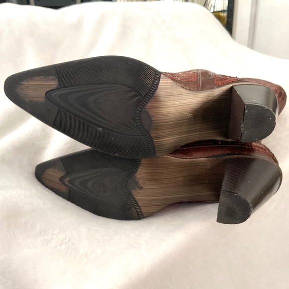 Brown /Cognac John Fashion Sequined Embroidered Pointed Toe Cowboy Boots Sz - Picture 16 of 16